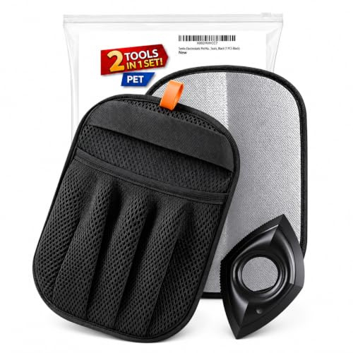 Sevko Pet Hair Removal Glove with Mini Brush – Cat Hair Remover Glove | Reusable Pet Hair Remover, Cat Fur Remover, Carpet Hair Remover Tool, Dog Hair Remover for Carpet Sofa Clothes Car Seats