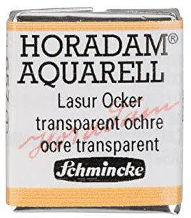 Schmincke – HORADAM® AQUARELL - feinste Künstler-Aquarellfarben, 657 Lasur Ocker, 14 657 044, 1/2 Näpfchen