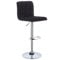 WOLTU 1X Tabouret de Bar avec Dossier en Lin,Tabouret Ajustables en Hauteur,Noir