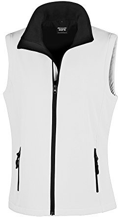 Result Women's Core Printable Bodywarmer Outdoot Gilet, White (WHI/Blk), 14(Size:L)