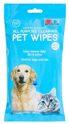 All-Purpose Handy Hygienic Pet Wipes Pack Of 40 - Pleasant Smell - For Wiping Your Pet Clean - Hygienic Single Use - Reusable Pack - Wipe Size 20cm x 50cm