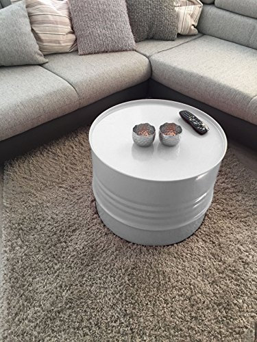 Fassmöbel Beistelltisch Ölfass Tisch Fass Design Möbel Couchtisch Grau Ø 57cm