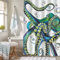 MitoVilla Trippy Octopus Duschvorhang, Vintage-Meerestiere, Monster, Kraken Tentakel, Kunstdruck, Badezimmer-Zubehör für Herren und Kinder, Ozeanthema, Raumdekoration, grün, gelb, 182,9 cm B x L