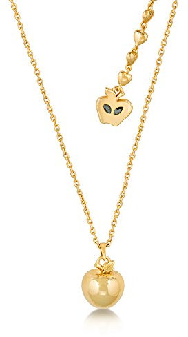 Couture Kingdom Disney Princesse Snow White Blanche Neige 3D Pomme Apple Pendant Femme Collier Pendentif Charm Plaqué Or Jaune 14kt