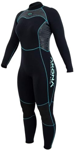 AKONA Women's 5mm Full Suit. Quantum Stretch Neoprene (Tiffany, 13)