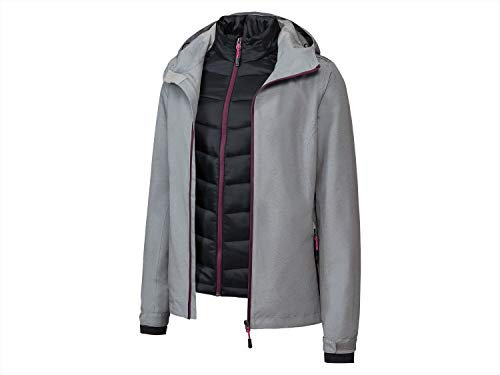 Crivit Multi Funktionsjacke 2-in-1 Outdorjacke - Kapzue Wasserdicht Grau 38