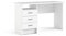 Dmora - Scrivania lineare con tre cassetti, colore bianco, Misure 120 x 72 x 48 cm