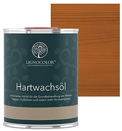 Lignocolor Hartwachsöl (1 L, Teak) Holzöl für den Innenbereich