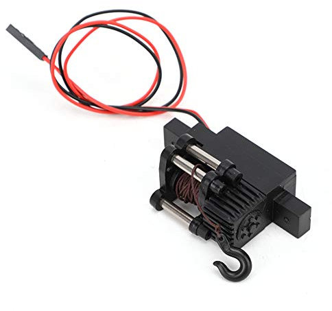 Vbestlife Metall Kunststoff 1/16 RC Auto Automatische Seilwinde, RC Simuliertes Zubehör Upgrade Teil für WPL C34 C34K C34KM RC Auto(schwarz)