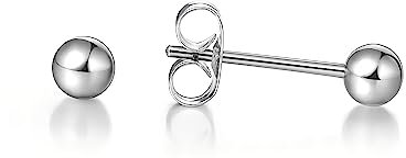 Limerencia Hypoallergene G23 Reintitan Paare, leichte kubische Zirkonia Ohrringe Piercing Schmuck für Frauen Mädchen Teenager (4mm, Runde Kugelohrringe)