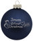 Deitert Weihnachtskugel mit Wunschtext Gravur, Ø 8cm, personalisierte Christbaumkugel aus Glas (matt), Individueller Weihnachtsbaumschmuck Namen oder Spruch, Babys First Christmas, Blau