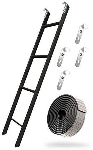 Hochbett Leiter Nur Schwarze Etagenbettleiter, 4/5 Stufen Loftleiter Haken Zum Aufhängen Von Leitern, Erwachsene Kinder Sichere Kletterleiter Mit Bequemen Pads, 330 Pfund Laden, Einstellbar