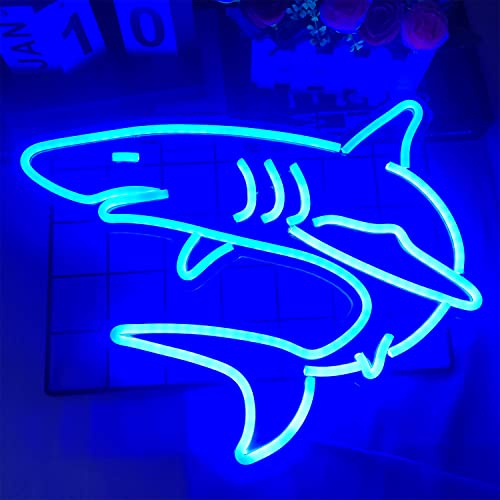 Hai Neon schild zur Wanddekoration, Dimmbares Shark LED Schild für Spielzimmer Hai Neon Nachtlicht,Bar, Geburtstagsparty Dekor