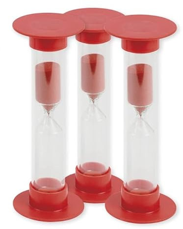 TimeTex Sanduhren-Set 3-TLG. - 10 Minuten - rot - 14,5 cm hoch - 3 Sanduhren mit der gleichen Laufzeit - 61949