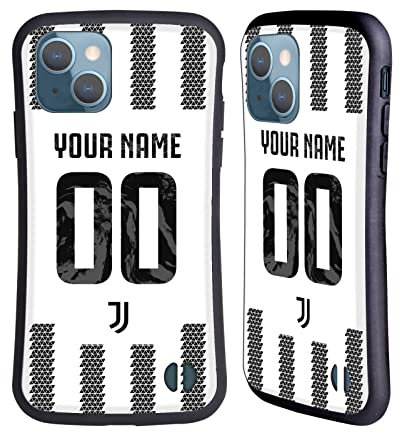Head Case Designs Offizielle Personalisierte Individuelle Juventus Football Club Home 2022/23 Match Kit Hybride Handyhülle Hülle Huelle kompatibel mit Apple iPhone 13