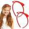 PROUSKY Red Bowknot Haarband, handgemachte weiche Tuch Red Band Stirnband, modische Knoten Haarband Zubehör für Mädchen und Frauen, ideal für Geburtstag Halloween Kostüm Party, tägliche Dekoration