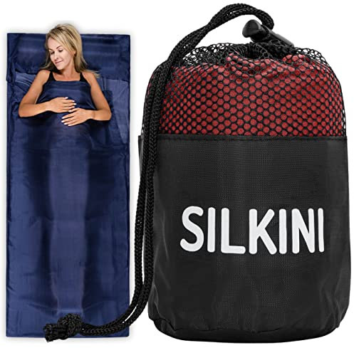 Silkini Compact Seidenschlafsack aus 100% Seide, Hüttenschlafsack Ultraleicht, Schlafsack Inlett, Inlay, Sommerschlafsack, Innenschlafsack kleines Packmaß