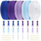 DOITEM 15.3 Yards/ 14 m 5 Pieces Assorted Colors #3 Nylon Coil Zippers, Sewing Zippers Endless Zips with 20 Pieces Zipper Sliders Zip Heads for DIY Sewing Tailor Craft Supplies (Purple Blue White)