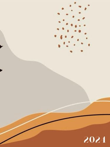 Agenda 2024: Joli Planificateur Mensuel 12 Mois Du Janvier 2024 Au Decembre 2024 | 1 Mois Sur 2 Pages | Format: A4