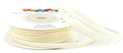 Creativery Samtband 3mm x 10m Rolle - Farbauswahl in 3/6/10/16/22/25/50mm - farbecht & waschbar - Schleifenband zum Nähen - Geschenkband zum Verpacken Dekorieren Basteln - Ivory/Elfenbein 810