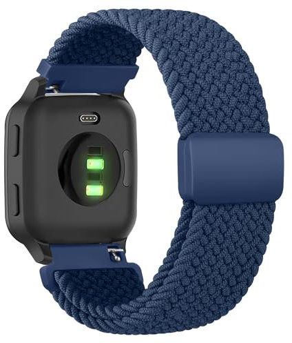 Vancle Bracelet Magnétique Élastique Compatible pour Garmin Venu/Vivoactive 5, Femme Homme - Bleu Marine