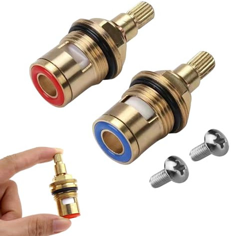 2 Sets Ceramic Tap Cartridge 1/4 Turn 20 Spline,Tap Cartridge Replacement,Tap Cartridges,Tap Valve,Replacement Tap Valves,Tap Glands Seals Repair Kit Perfect for Bathroom and Kitchen