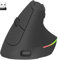 JTD Mouse Senza Fili del Mouse Verticale ergonomico, Ricaricabile 2.4G RF e connessione Bluetooth 4.0 Wireless Optical Mouse 800/1200/1600/2400 DPI per lancette Piccole (EM9-NERO)