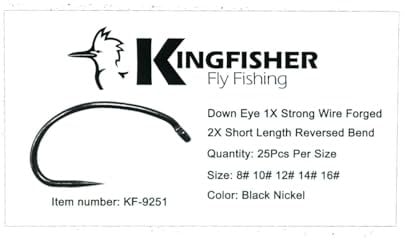 Kingfisher Fly Fishing Shrimp and Caddis Fly Tying Hook Barbless, #16