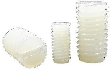oipwtfbq 50 Stück M3 M4 Länge 5–30 mm, weiß, Nylon, kunststoffisoliert, ohne Kopf, ohne Kopf, Madenschraube, Schlitz, Flache Endpunkt-Stellschraube(Color:25mm,Size:50pcs M4)