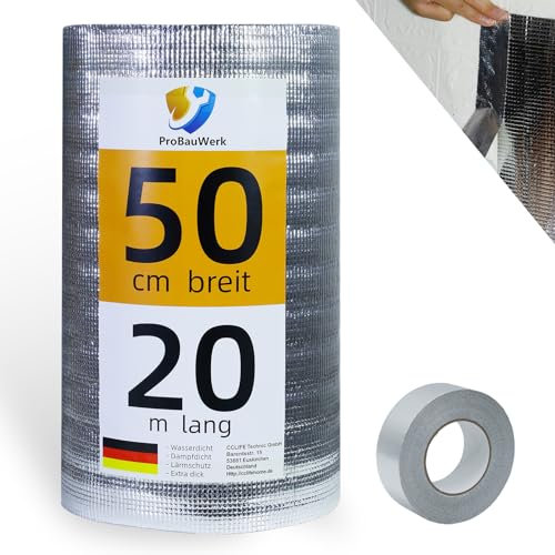 CCLIFE Isolierfolie Thermofolie Alu Dämmfolie 3-4mm Heizkörper Reflexionsfolie für Dächer Fenster Rohre Böden,0.5x20m-10㎡
