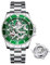 DAXIAOYU Herrenuhr Vollautomatische Mechanische Uhr Hohl Mode Wasserdicht Student Male Watch Water Ghost Series Tourbillon Uhr, Silberfarben, Grün, Luxuriös