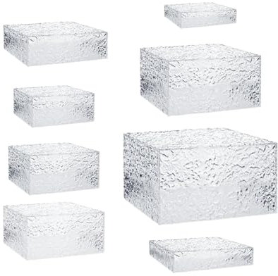 Folpus Acryl-Vitrine, Display-Würfel-Box mit hohlen Böden, Dessert Stand Display-Vitrine, Buffet Riser Lebensmittel Riser Party Dekorationfür Figuren Spielzeug, Sammlerstücke, Desserts, Parfüm, stil h