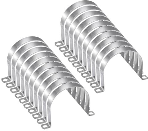 sourcing map 10pcs 4 Inch 102mm Conduit Clamps, M102 U Tube Pipe Clamp, Stainless Steel Rigid Pipe Strap, U Shaped Bracket with Two Hole for Pipe Tube Hose Wire Cord,Thick