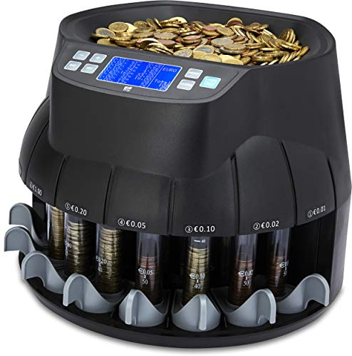 ZZap CS40 - Automatischer EURO Münzzähler & -sortierer - Geldzählmaschine Geldzähler Münzrohre Münzzählmaschine