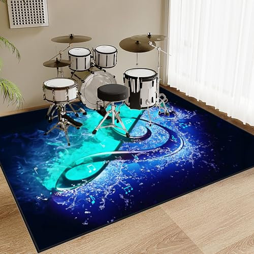 120 x 100 cm Tapis de Tambour Insonorisé, Tapis pour Batterie Antidérapant, Tapis pour Batterie Acoustique pour Kits de Batterie électronique Grosse Caisse Caisse Claire Et Autres Jeux de Bases