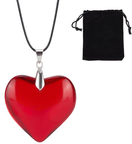 Beebeecraft 1 Box Glas Herzanhänger Rot Transparent Schlicht Klobige Glasur Herzförmige Kristallanhänger Schwarz Geflochten Verstellbar Halsband Samtkette Halskette Für Schmuck Damen Accessoires