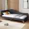 RELAX4LIFE Upholstered Daybed, 3FT Single Rivet-Tufted Platform Bed Frame with Headboard and Metal Legs, Wood Slats Support Guest Sofa Bed for Living Room Bedroom, No Box Spring Needed (Grey)