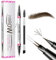Augenbrauenstift Wasserfest, 2-in-1 Microblading Magischer Augenbrauenstift Dunkelbraun Eyebrow Pencil mit 2 Gabelspitze Applikator, Erzeugt Mühelos Natürlich Aussehende Brauen (3# Dunkelbraun)