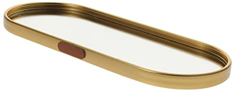OFFSCH Goldene Schmuckschale aus Aluminium und Glas für Tischdekoration | Elegant Verarbeitet, Platzsparend zur Schmuckaufbewahrung, für Esstisch und Badschränke, Vielseitig als Ablage