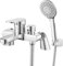 JUNSOTTOR 3-Function Hand Shower Bath Mixer Tap Set Bath Taps with Shower Attachment Bath Mixer Taps with Shower Head Bathroom Mixer Tap Deck Mounted Tub 1.5m Hose Single Lever Solid Brass Chrome