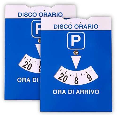 STALIVA Disco Orario Auto 2 Pezzi | Formato Grande 11.5x15 cm con Busta PVC Trasparente | Parchimetro Disco Orario Omologato Italia - Gadget Auto - Accessori Auto (2 Dischi)