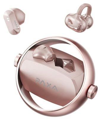 2 in 1 Clip on Open Ear Headphones Wireless in-Ear Headphones, Open Ear Earbuds Wireless Bluetooth 6.0 Clip Earbuds with Mic, 140H Play for Work, Sports, Fitness, Workouts, Ctbuds Rose Gold