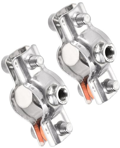 TA-VIGOR 2Pcs 304 Stainless Steel Adjustable Pipe Support Bracket, Wall and Ceiling Mount Pipe Clamp Brackets for 25-28mm Pipes, Heavy Duty Tube Clamps and Metal Pipe Supports with M8 Nut Fixing