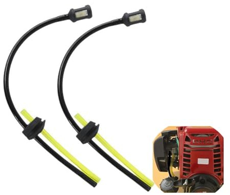2PCS Fuel Line Hose Kit, Universal Strimmer Fuel Pipe, Grass Petrol Trimmer Fuel Pipe, Petrol Strimmer Parts for Brush Cutter Trimmer Mower Hedge Trimmer