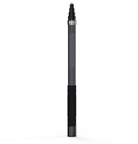 YLGOZFM 3M Selfie-Stick aus Kohlefaser, leicht, faltbar, für Luftaufnahmen, 1/4-Zoll-Gewinde-Erweiterungsanschluss für GoPro und Insta360 Action-Kameras