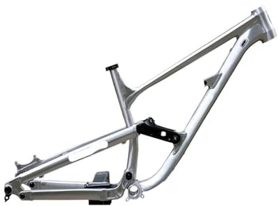 Generisch Enduro-Fully-Rahmen aus Aluminium, Softtail 29/27,5 Er DH MTB-Rahmenset Boost 2x148 mm, 4-Link-Hinterbau, 170 Federweg DPD(BK White,S)