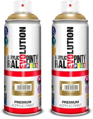 PINTYPLUS EVOLUTION Novasol spray M129408 - Pintura spray acrilica 520 cc oro (Paquete de 2)