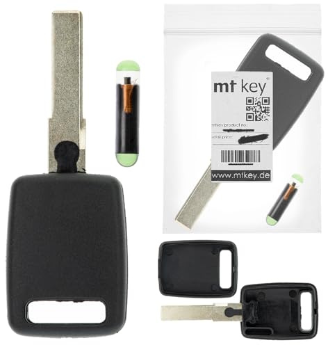 MT-KEY Auto Zünd Schlüssel Rohling HU66 + ID48 Transponder kompatibel mit Audi A2 A3 S3 8L A4 S4 A6 S6 A8 S8 Cabrio Coupe TT 8N