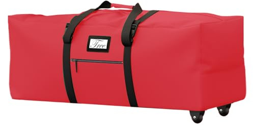 Christmas Tree Storage Bag, Heavy Duty 600D Oxford Holiday Tree, Waterproof With Reinforced Handles & Rolling Wheels, Large Holiday Organizer Fits Up To 7.5ft/9ft Artificial Christmas Trees