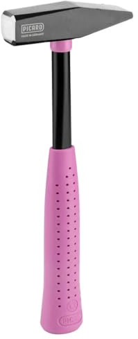 PICARD Schlosserhammer 300g RS Pink Edition | DIN 1041 & VPA/GS Geprüft | Montage-Hammer 300g Kopf mit 1 Komponenten-Griff & C45 Stahlrohrstiel | Hammer klein | Handwerkzeuge für Bau & Industrie